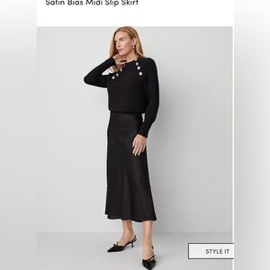 Elegant Navy Midi Skirt